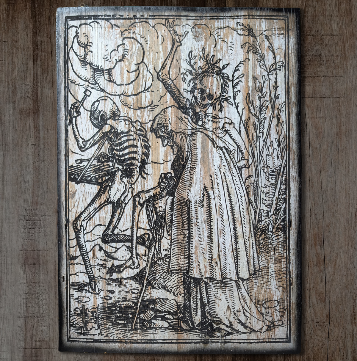 The Old Woman - Large 65cm Engraving